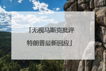 无视马斯克批评 特朗普最新回应