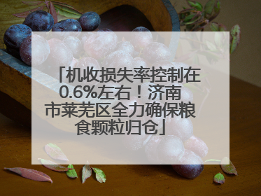 机收损失率控制在0.6%左右！济南市莱芜区全力确保粮食颗粒归仓