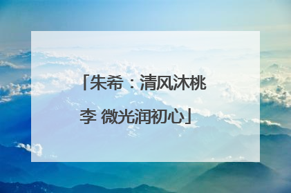 朱希：清风沐桃李 微光润初心