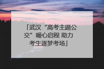武汉“高考主题公交”暖心启程 助力考生逐梦考场