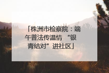 株洲市检察院：端午普法传温情 “银青结对”进社区