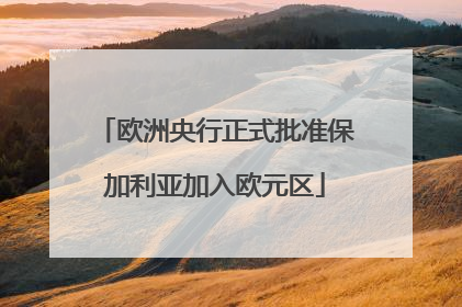 欧洲央行正式批准保加利亚加入欧元区