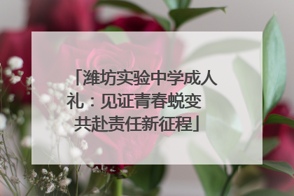 潍坊实验中学成人礼：见证青春蜕变 共赴责任新征程