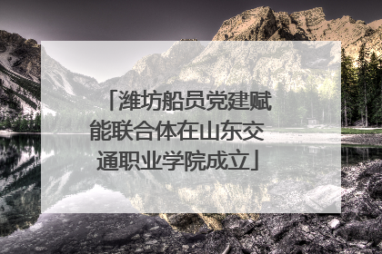 潍坊船员党建赋能联合体在山东交通职业学院成立