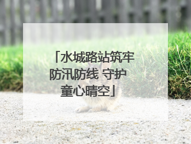 水城路站筑牢防汛防线 守护童心晴空