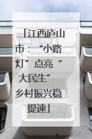 江西庐山市：“小路灯”点亮“大民生” 乡村振兴稳提速