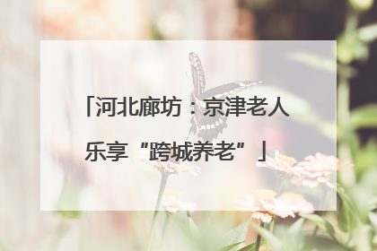 河北廊坊：京津老人乐享“跨城养老”