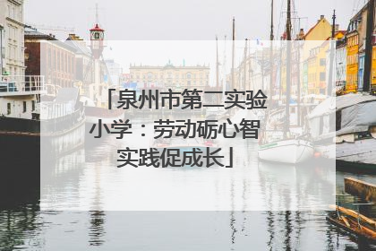 泉州市第二实验小学：劳动砺心智实践促成长