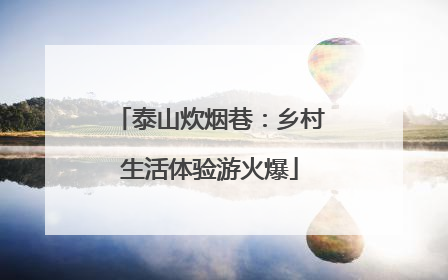 泰山炊烟巷：乡村生活体验游火爆