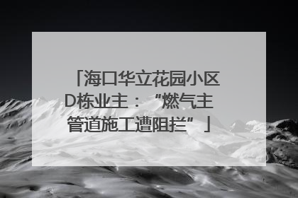 海口华立花园小区D栋业主：“燃气主管道施工遭阻拦”