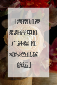 海南加速船舶岸电推广进程 推动绿色低碳航运