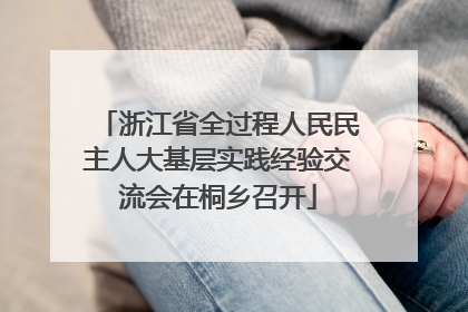 浙江省全过程人民民主人大基层实践经验交流会在桐乡召开