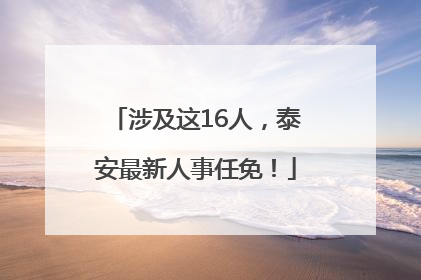 涉及这16人，泰安最新人事任免！