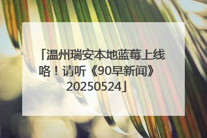 温州瑞安本地蓝莓上线咯！请听《90早新闻》20250524