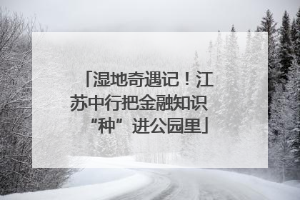 湿地奇遇记！江苏中行把金融知识“种”进公园里