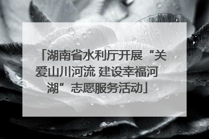 湖南省水利厅开展“关爱山川河流 建设幸福河湖”志愿服务活动