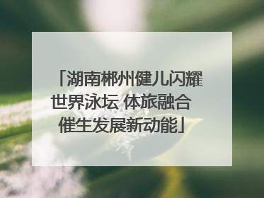 湖南郴州健儿闪耀世界泳坛 体旅融合催生发展新动能