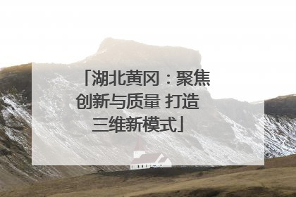 湖北黄冈：聚焦创新与质量 打造三维新模式