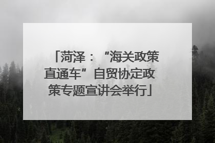 菏泽：“海关政策直通车”自贸协定政策专题宣讲会举行