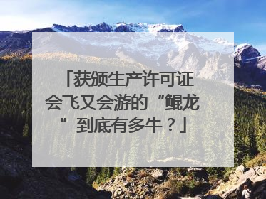 获颁生产许可证 会飞又会游的“鲲龙”到底有多牛？