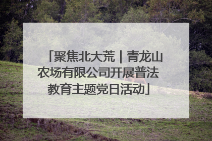 聚焦北大荒｜青龙山农场有限公司开展普法教育主题党日活动