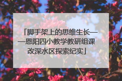 脚手架上的思维生长——恩阳四小教学教研组课改深水区探索纪实