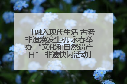 融入现代生活 古老非遗焕发生机 永春举办 “文化和自然遗产日” 非遗快闪活动
