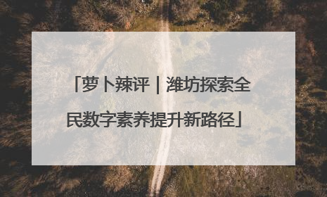 萝卜辣评｜潍坊探索全民数字素养提升新路径