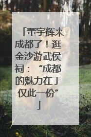 董宇辉来成都了！逛金沙游武侯祠：“成都的魅力在于仅此一份”