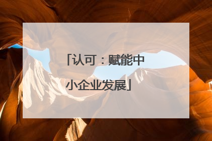 认可：赋能中小企业发展