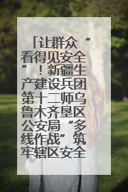 让群众“看得见安全”！新疆生产建设兵团第十二师乌鲁木齐垦区公安局“多线作战”筑牢辖区安全防线