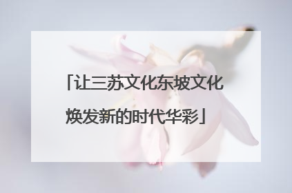 让三苏文化东坡文化焕发新的时代华彩