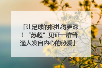 让足球的根扎得更深！“苏超”见证一群普通人发自内心的热爱