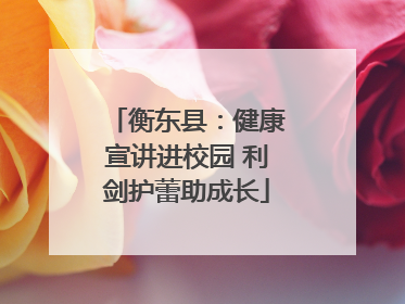 衡东县：健康宣讲进校园 利剑护蕾助成长