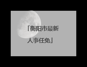 衡阳市最新人事任免