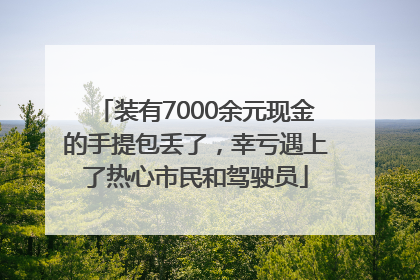 装有7000余元现金的手提包丢了，幸亏遇上了热心市民和驾驶员