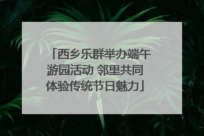 西乡乐群举办端午游园活动 邻里共同体验传统节日魅力