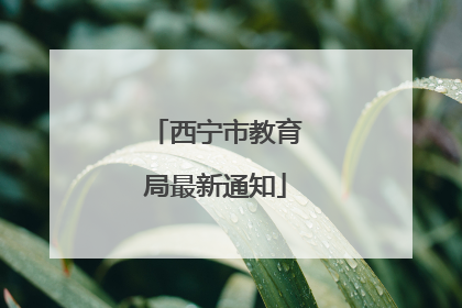 西宁市教育局最新通知