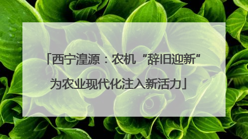 西宁湟源：农机“辞旧迎新” 为农业现代化注入新活力