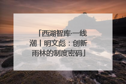 西湖智库·一线潮丨明文彪：创新雨林的制度密码