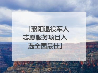襄阳退役军人志愿服务项目入选全国最佳