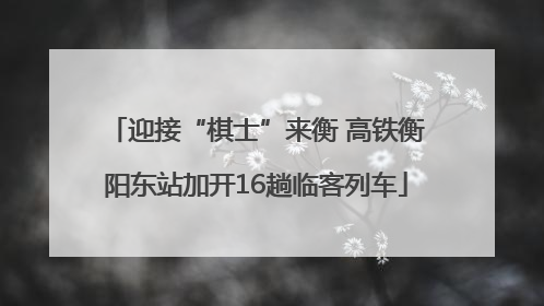 迎接“棋士”来衡 高铁衡阳东站加开16趟临客列车