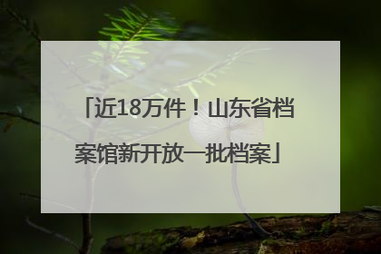 近18万件！山东省档案馆新开放一批档案
