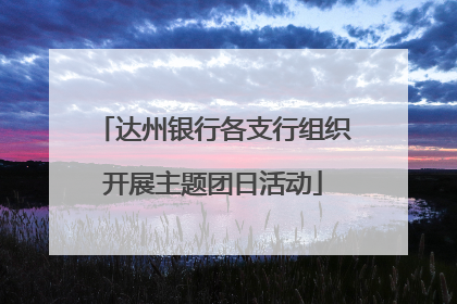 达州银行各支行组织开展主题团日活动