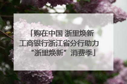 购在中国 浙里焕新 工商银行浙江省分行助力“浙里焕新”消费季