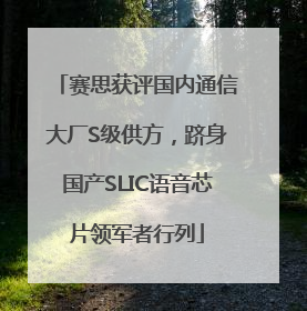 赛思获评国内通信大厂S级供方，跻身国产SLIC语音芯片领军者行列