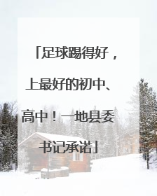 足球踢得好，上最好的初中、高中！一地县委书记承诺