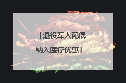 退役军人配偶纳入医疗优惠