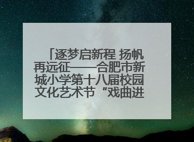 逐梦启新程 扬帆再远征——合肥市新城小学第十八届校园文化艺术节“戏曲进校园专场演出”