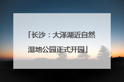 长沙：大泽湖近自然湿地公园正式开园